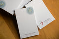 "Heart to Heart" Dalai Lama and Panda Atop Earth Notepad