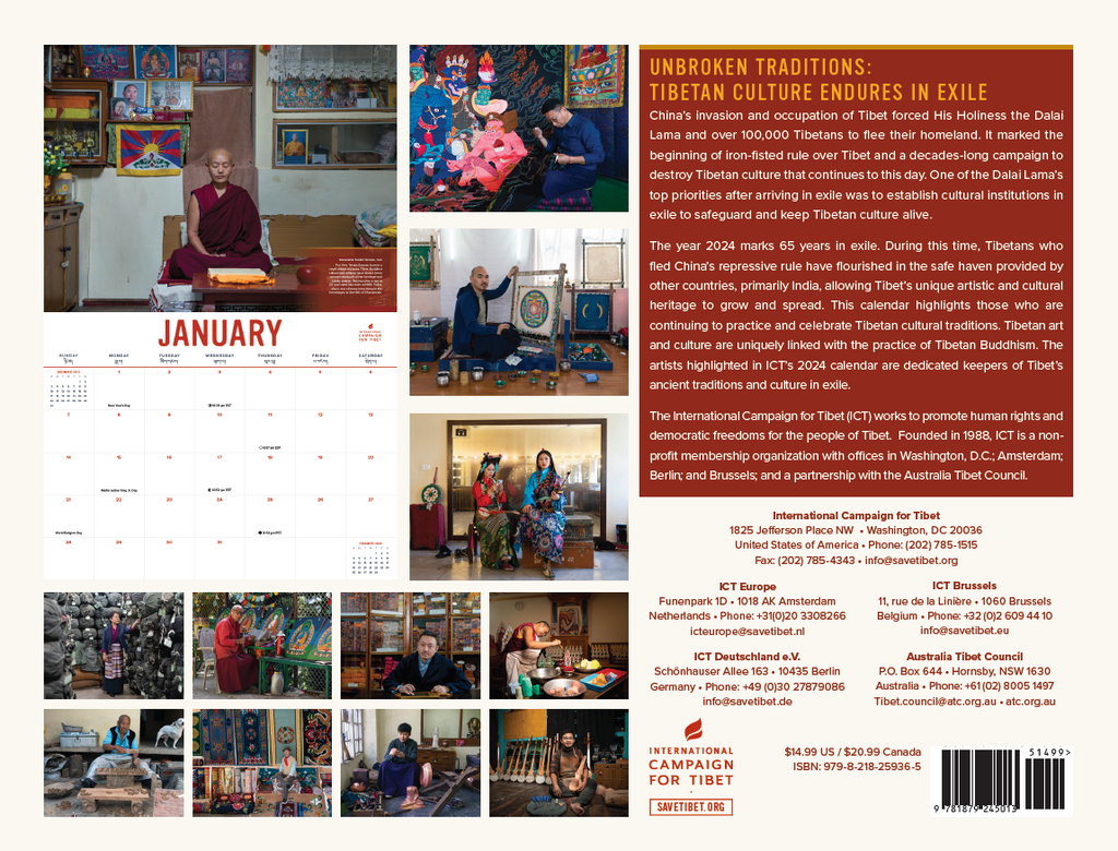 SALE: ICT's 2024 Calendar: Unbroken Traditions | Tibetan Culture Endures in Exile