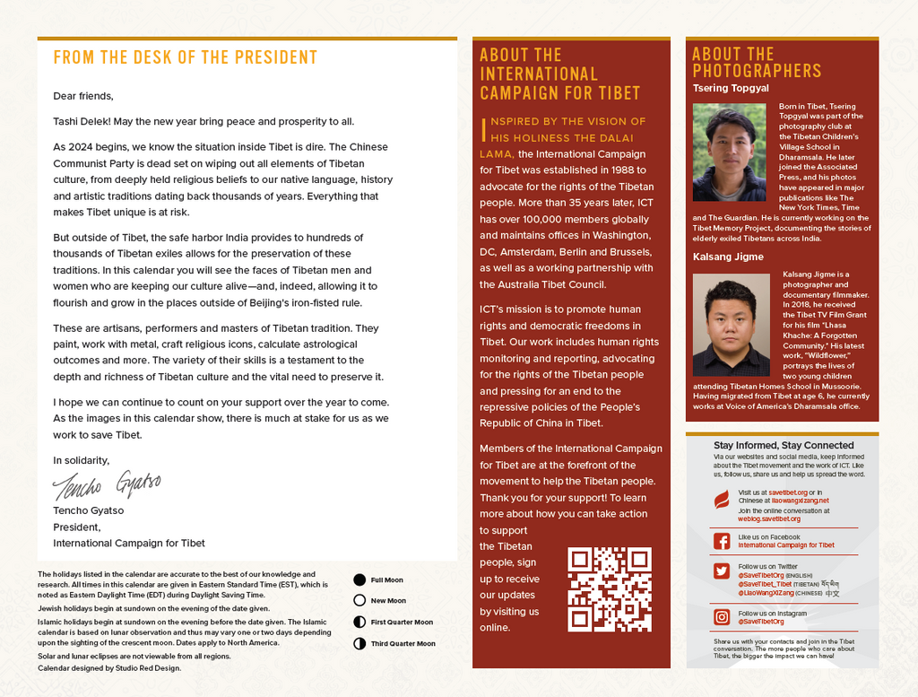 SALE: ICT's 2024 Calendar: Unbroken Traditions | Tibetan Culture Endures in Exile