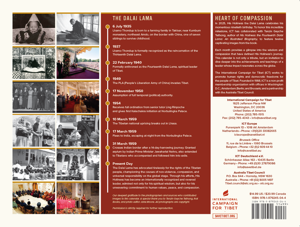 ICT's 2025 Calendar: The Heart of Compassion | Honoring the 90th Year of His Holiness the Dalai Lama
