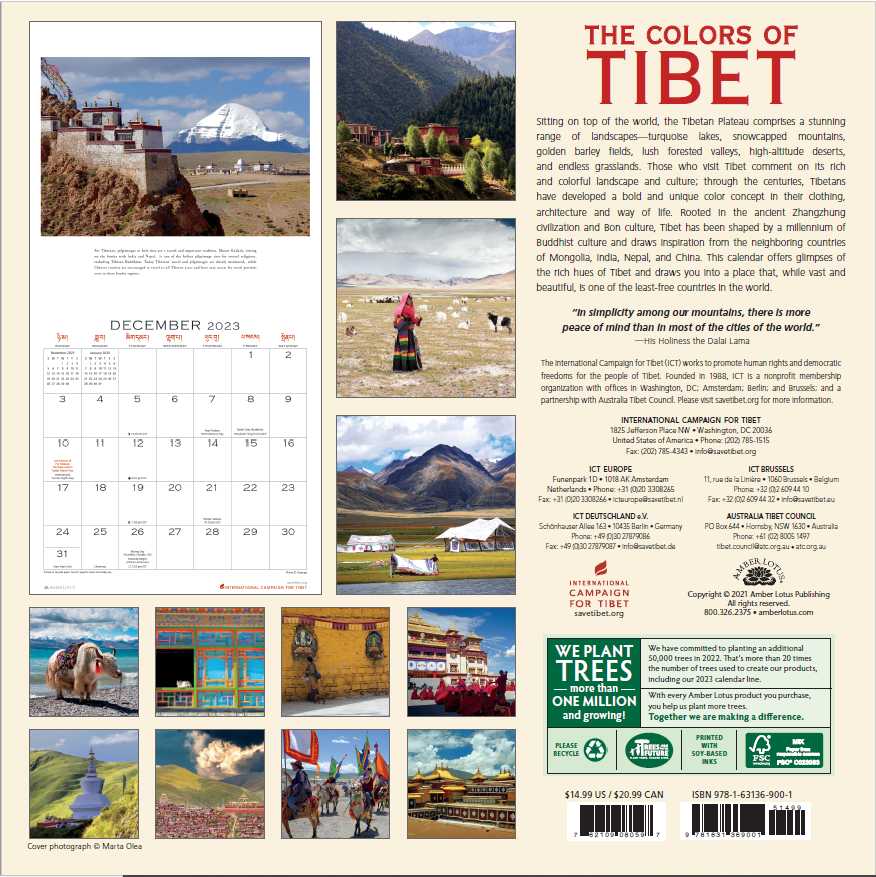 SALE: ICT's 2023 Calendar: The Colors of Tibet