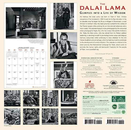 ICT's 2020 Wall Calendar Dalai Lama Glimpses into a Life of Wisdom